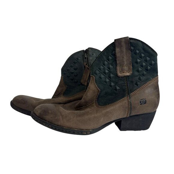 Born Boots Womens 8.5 Jin Booties Leather Studded Cowgirl Western Chic‎ Boho - Picture 1 of 6